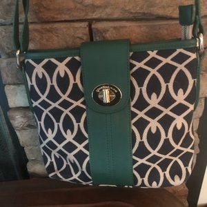 Spartina 449 Crossbody Purse Green & Navy